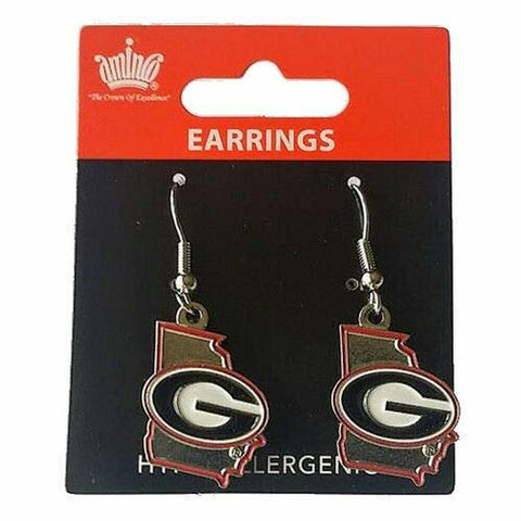 Georgia Bulldogs Earrings State Design - Special Order