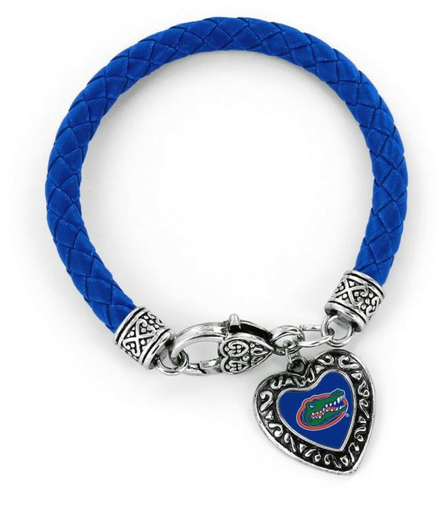 Pulsera trenzada con dijes de Florida Gators en color azul