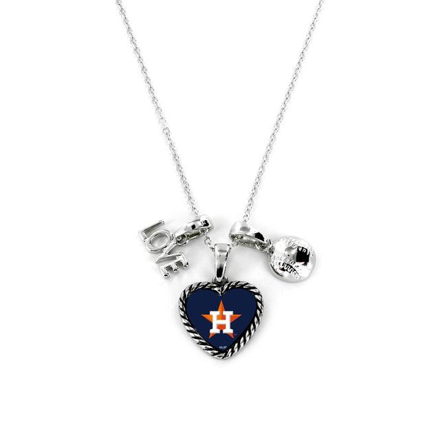 Collar de los Houston Astros con dije deportivo Love Baseball