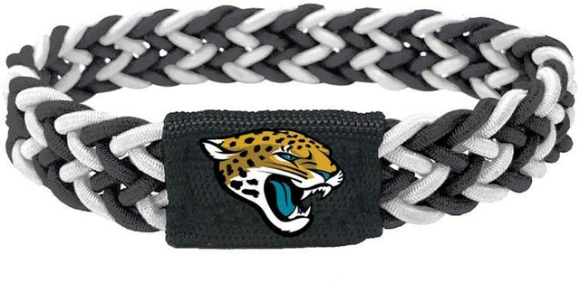 Pulsera trenzada en blanco y negro de los Jacksonville Jaguars