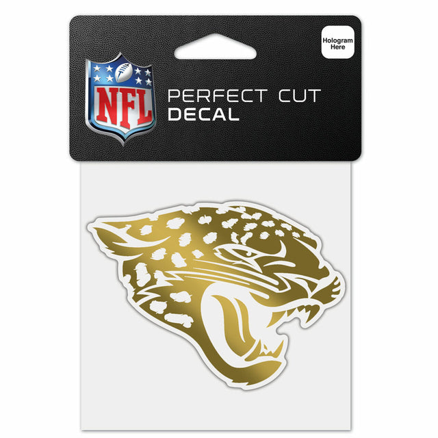 Calcomanía de los Jacksonville Jaguars 4x4, corte perfecto, dorado metalizado