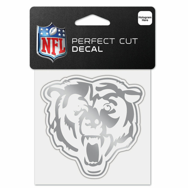 Chicago Bears Decal 4x4 Perfect Cut Metallic Silver