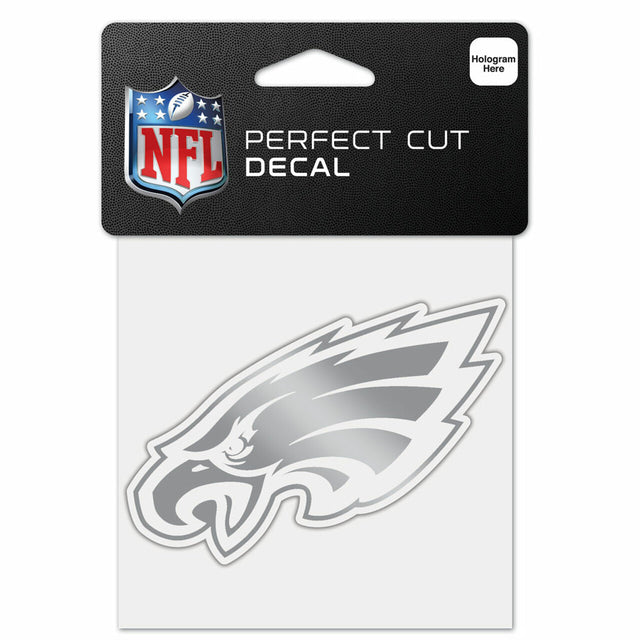 Philadelphia Eagles Decal 4x4 Perfect Cut Metallic Silver