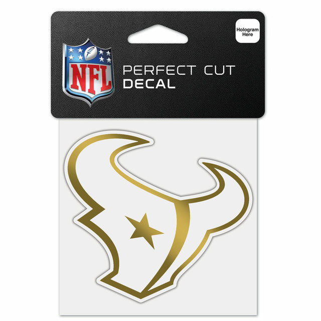 Houston Texans Decal 4x4 Perfect Cut Metallic Gold