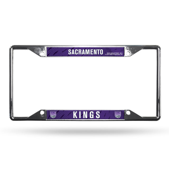 Marco para matrícula de los Sacramento Kings cromado de fácil visualización