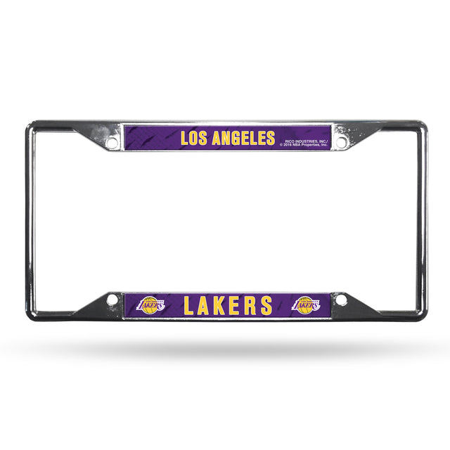 Marco para matrícula de Los Angeles Lakers cromado de fácil visualización
