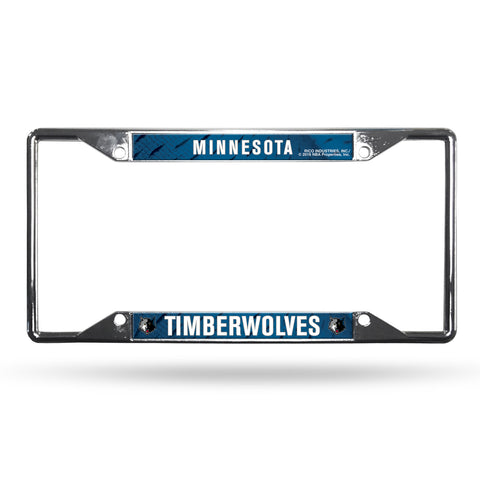 ~Minnesota Timberwolves License Plate Frame Chrome EZ View - Special Order~ backorder