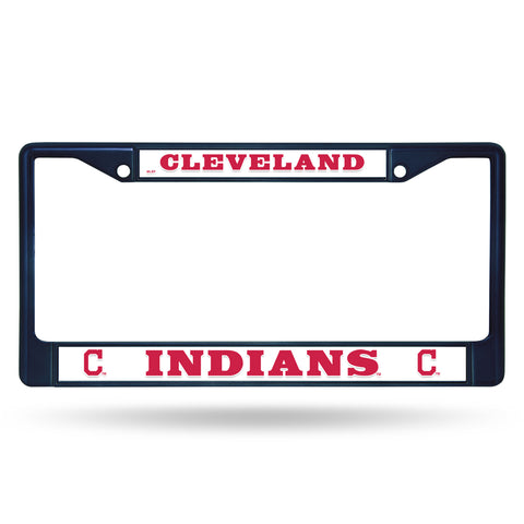 Cleveland Indians License Plate Frame Metal Navy Alternate Design Special Order