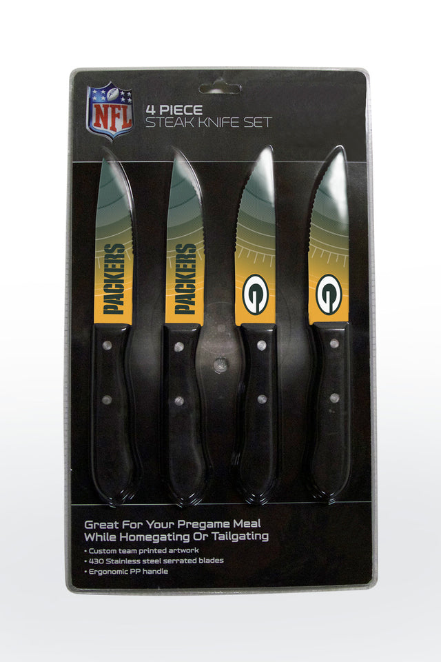 Juego de cuchillos para bistec de los Green Bay Packers, paquete de 4
