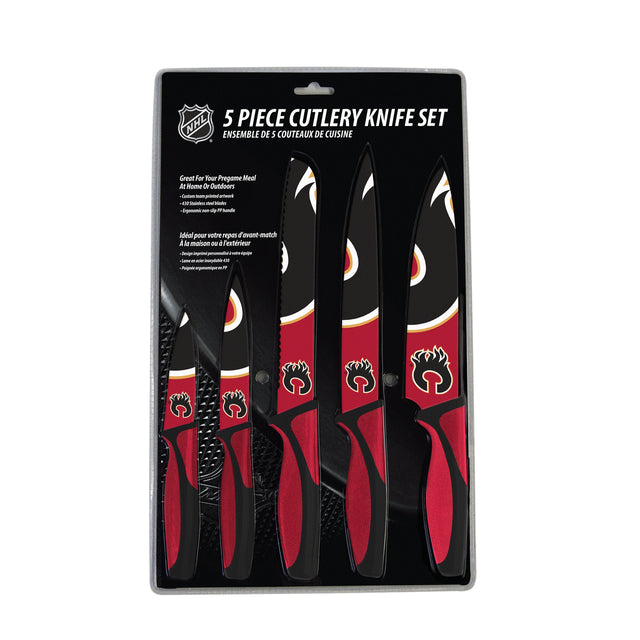 Juego de cuchillos Calgary Flames para cocina, paquete de 5