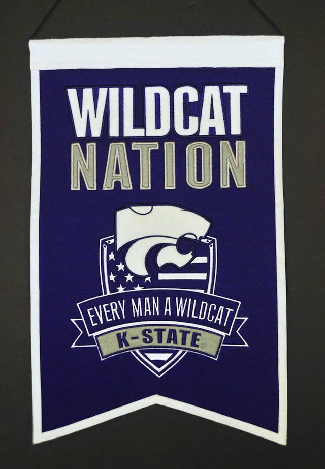 Bandera de los Kansas State Wildcats de 14 x 22 pulgadas, lana de Nations