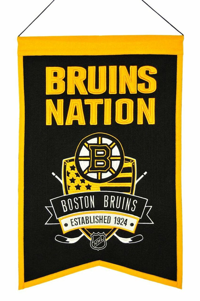 Boston Bruins Banner 14x22 Wool Nations