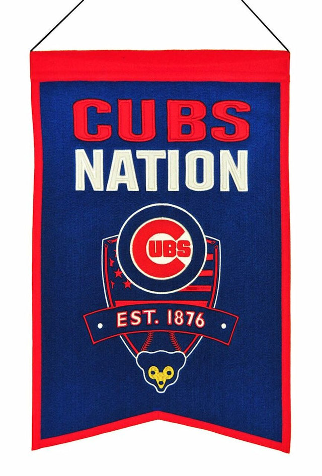 Chicago Cubs Banner 14x22 Wool Nations