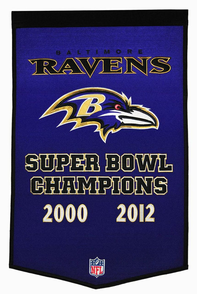 Bandera de los Baltimore Ravens de 24 x 36 de lana Dynasty