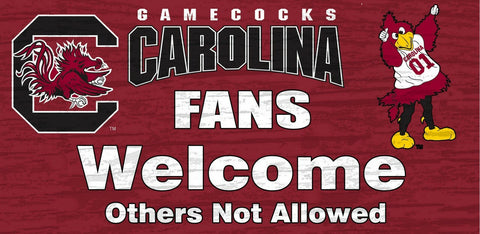 ~South Carolina Gamecocks Wood Sign - Fans Welcome 12"x6"~ backorder