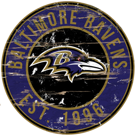 ~Baltimore Ravens Wood Sign - 24" Round - Special Order~ backorder