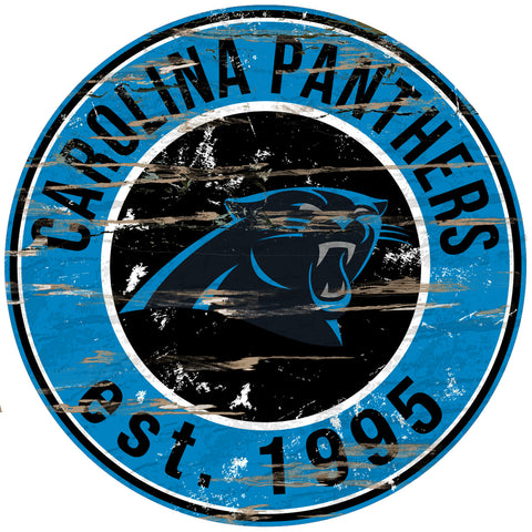 ~Carolina Panthers Wood Sign - 24" Round - Special Order~ backorder