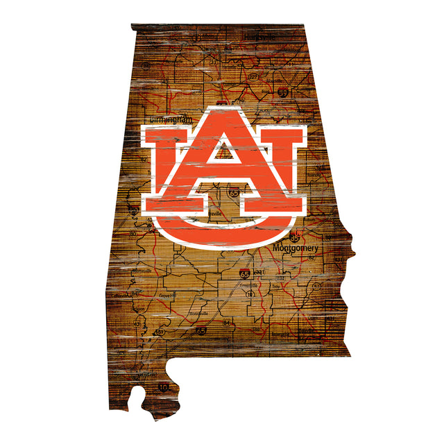 Letrero de madera de los Auburn Tigers: arte mural estatal