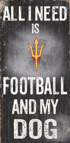 ~Arizona State Sun Devils Wood Sign - Football and Dog 6x12 - Special Order~ backorder