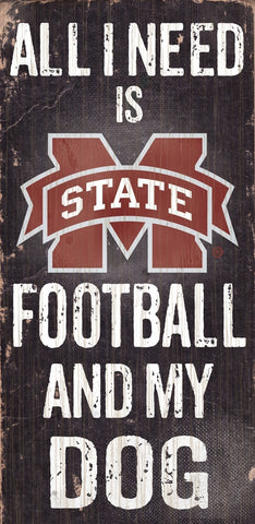 ~Mississippi State Bulldogs Wood Sign - Football and Dog 6x12 - Special Order~ backorder