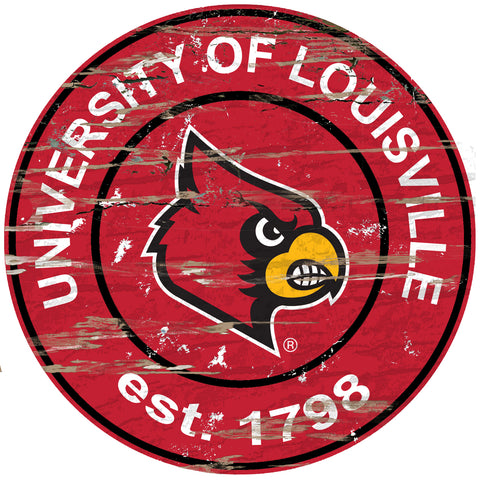 ~Louisville Cardinals Wood Sign - 24" Round - Special Order~ backorder