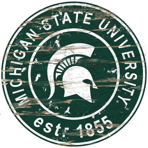 ~Michigan State Spartans Wood Sign - 24" Round - Special Order~ backorder