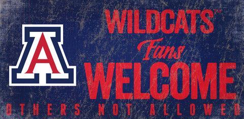 ~Arizona Wildcats Wood Sign Fans Welcome 12x6 - Special Order~ backorder