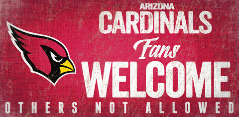 ~Arizona Cardinals Wood Sign Fans Welcome 12x6 - Special Order~ backorder