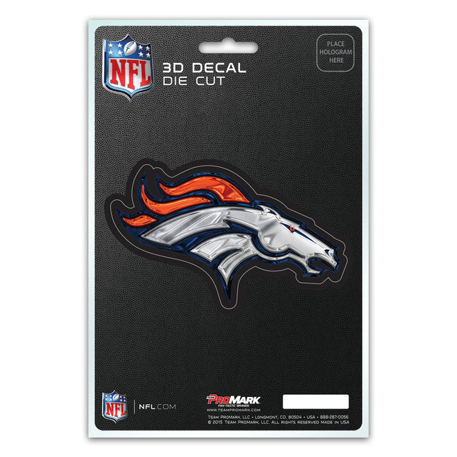 Calcomanía de los Denver Broncos de 5 x 8 con diseño de logotipo troquelado en 3D