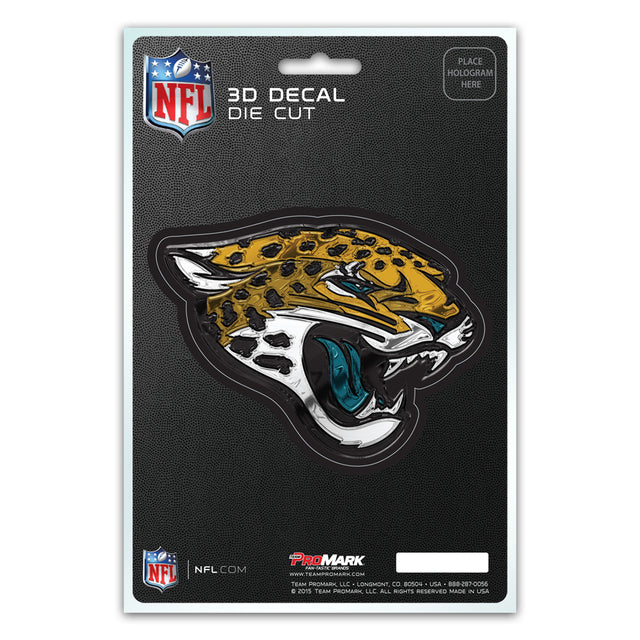 Calcomanía de Jacksonville Jaguars de 5 x 8 con diseño de logotipo troquelado en 3D