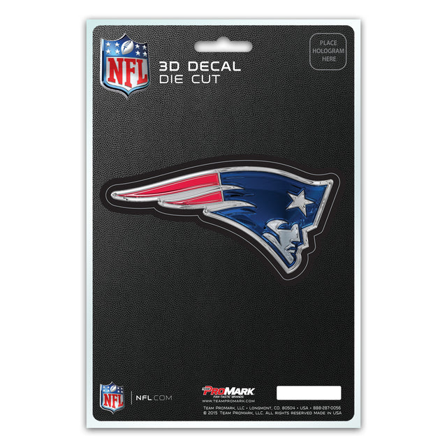 Calcomanía de los New England Patriots de 5 x 8 pulgadas con diseño de logotipo troquelado en 3D