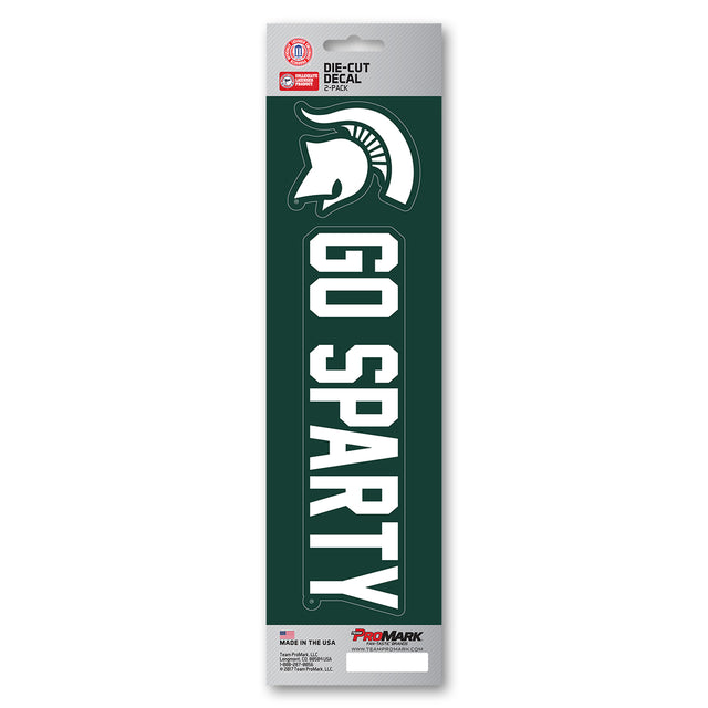Paquete de calcomanías troqueladas con eslóganes de los Spartans de Michigan State