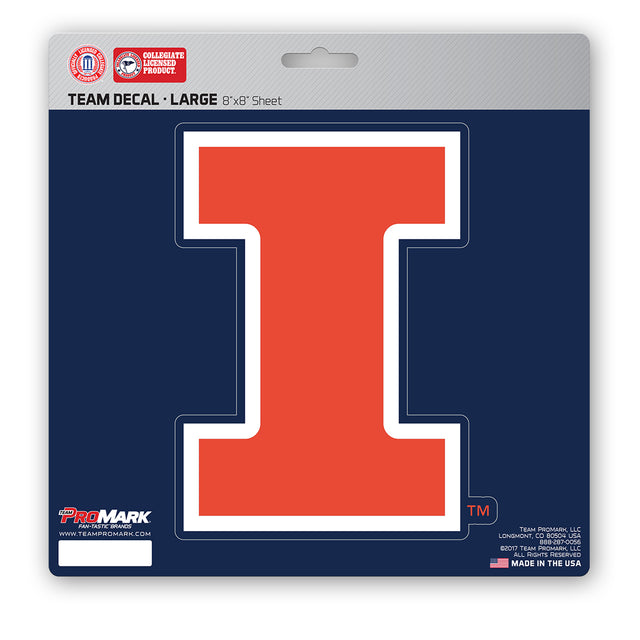 Illinois Fighting Illini Decal 8x8 Die Cut