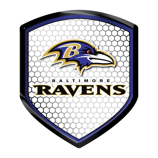 Calcomanía de los Baltimore Ravens con estilo de escudo y reflector