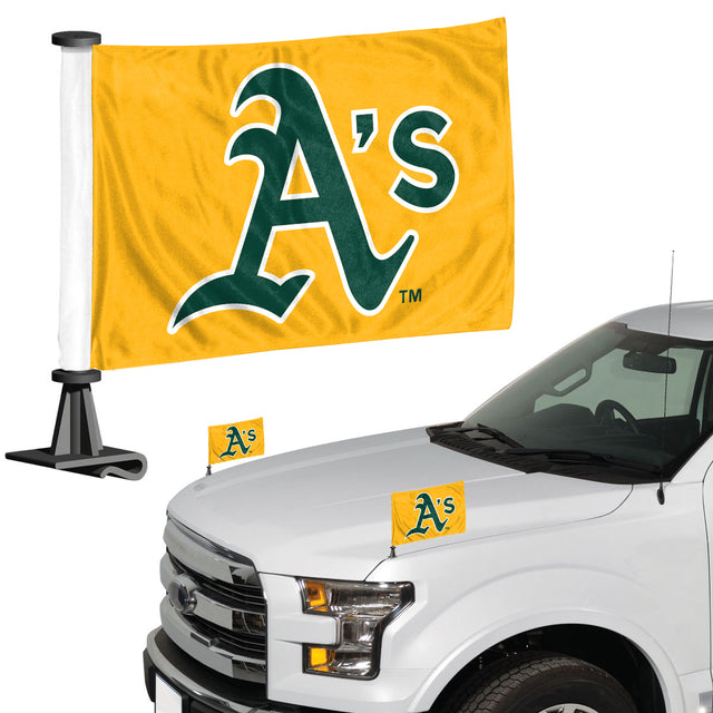 Juego de 2 banderas de Oakland Athletics, estilo embajador