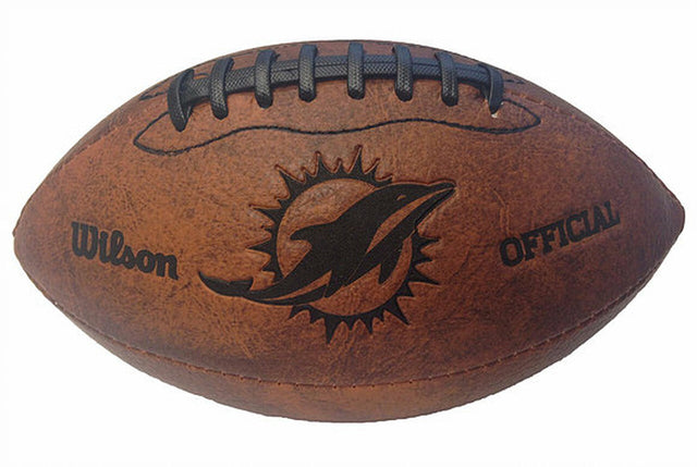 Balón de fútbol de los Miami Dolphins, estilo retro, 9"