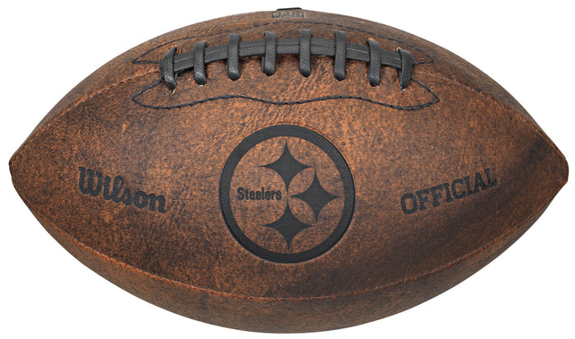 Balón de fútbol de los Pittsburgh Steelers, estilo retro, 9"