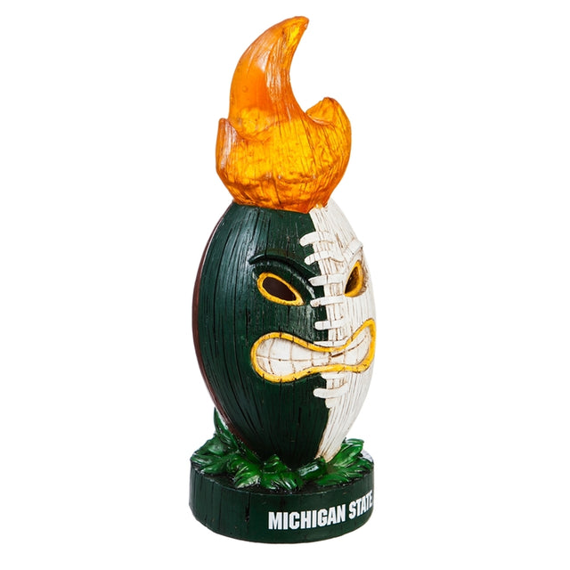 Estatua iluminada del equipo de fútbol de los Spartans del estado de Michigan