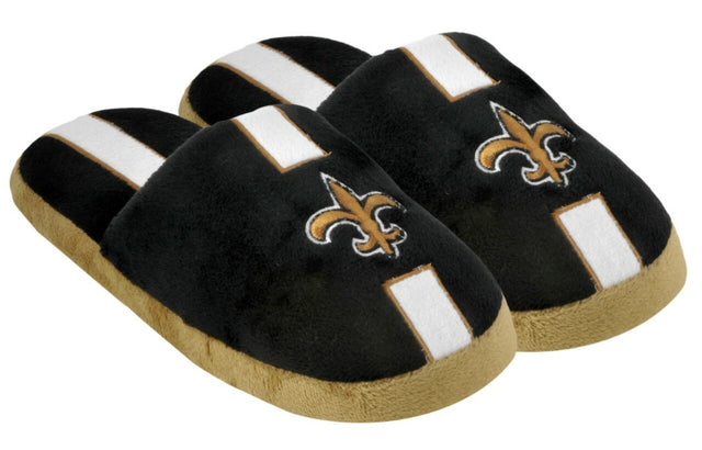 Pantuflas de los New Orleans Saints - Rayas para hombre (caja de 12 piezas) CO