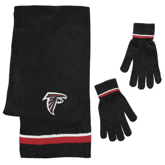 Juego de regalo de guantes y bufanda de chenilla de los Atlanta Falcons