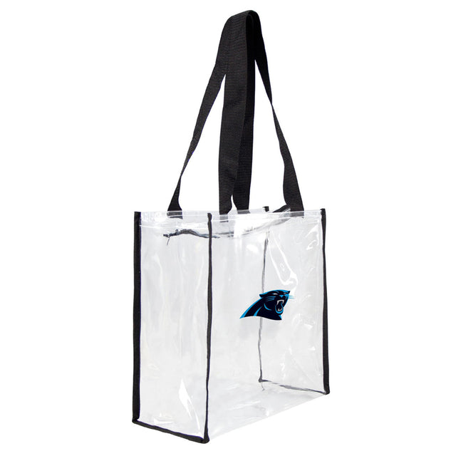 Bolsa de mano cuadrada transparente con logo del estadio de los Carolina Panthers
