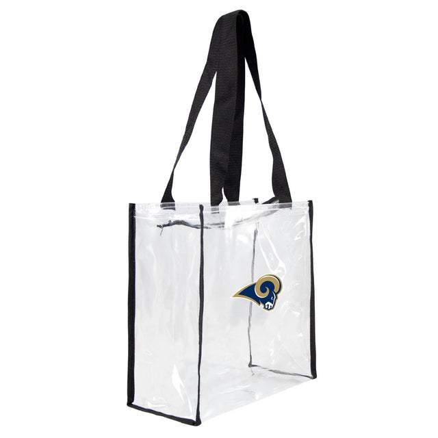 Bolso de mano cuadrado transparente con logo del estadio de Los Angeles Rams