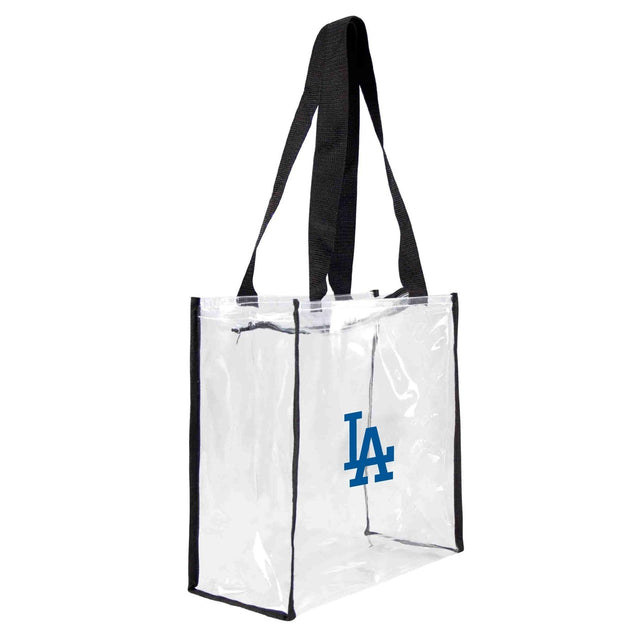 Bolso de mano cuadrado transparente con logo del estadio de Los Angeles Dodgers