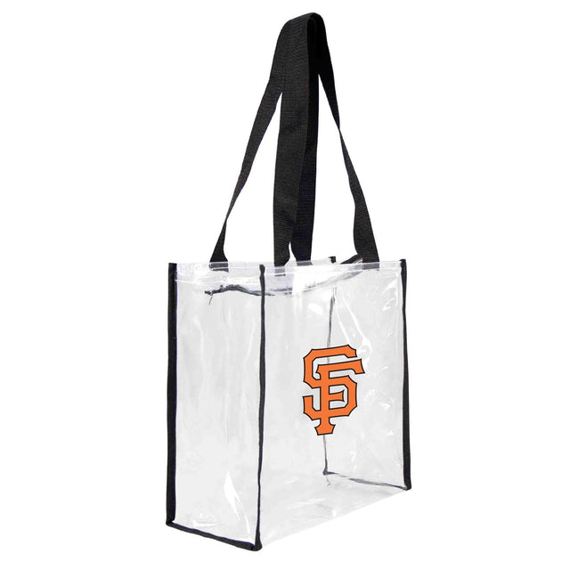 Bolsa de mano cuadrada transparente con logo del estadio de los Gigantes de San Francisco