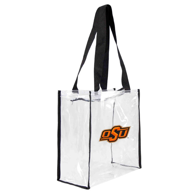 Bolsa de mano cuadrada transparente con logo del estadio de los Oklahoma State Cowboys