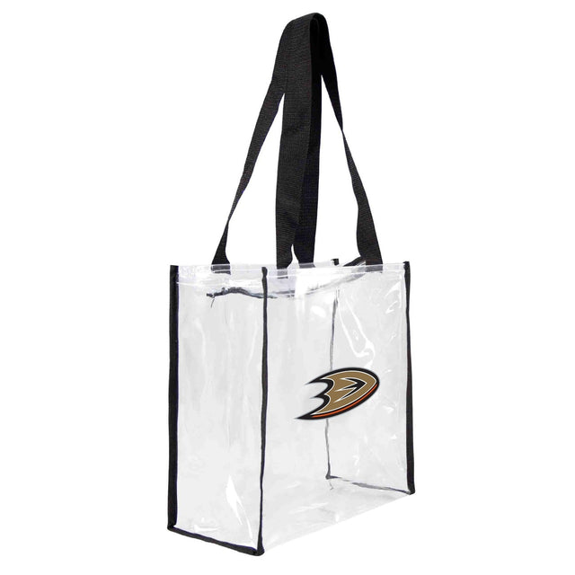 Bolsa de mano cuadrada transparente con logo del estadio de los Anaheim Ducks