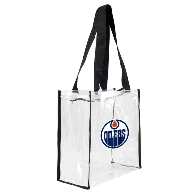 Bolsa de mano cuadrada transparente para estadio de los Edmonton Oilers
