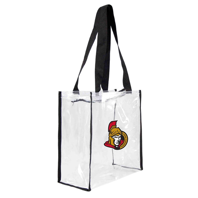 Bolsa de mano cuadrada transparente con logo del estadio de los Ottawa Senators