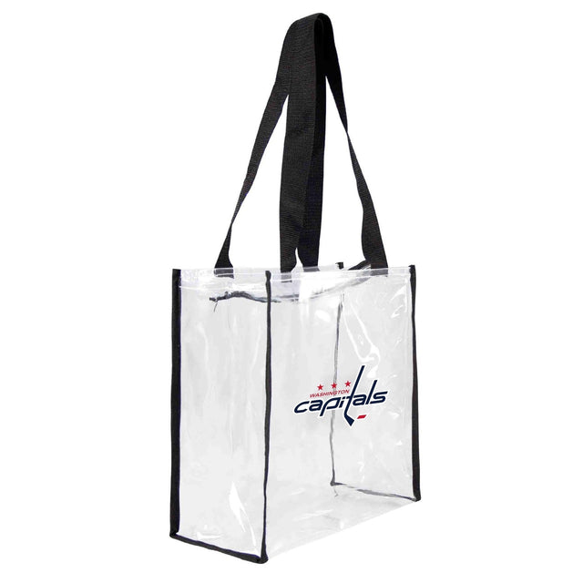 Bolsa de mano cuadrada transparente con logo del estadio de los Washington Capitals