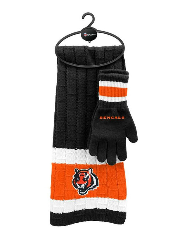 Set de regalo de guantes y bufanda de los Cincinnati Bengals